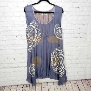 UMBRALE  boho sheer Large embroider mandala dress